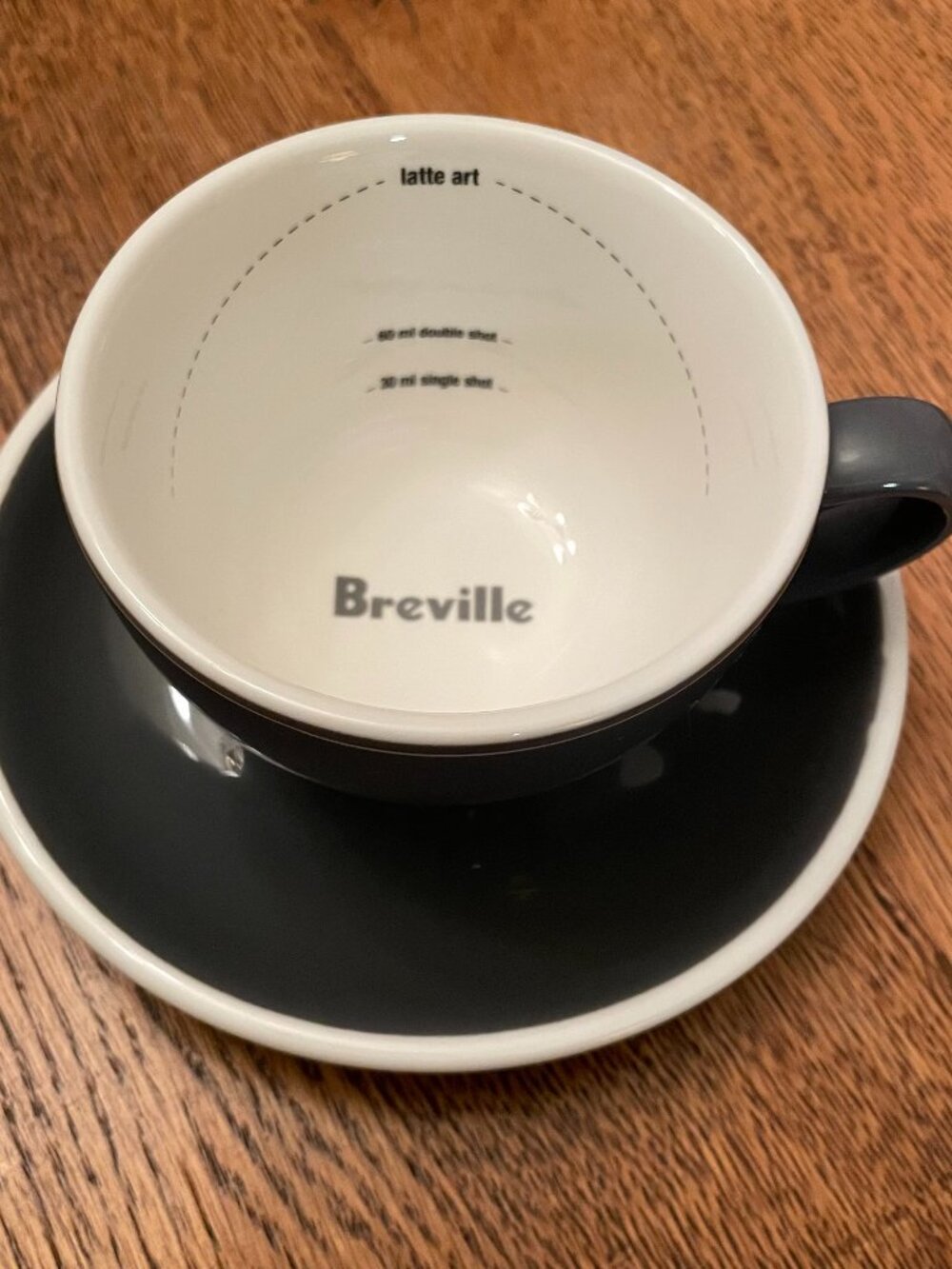 BREVILLE Home Barista Latte Art Coffee Cappuccino Cup W/ Saucer Gray